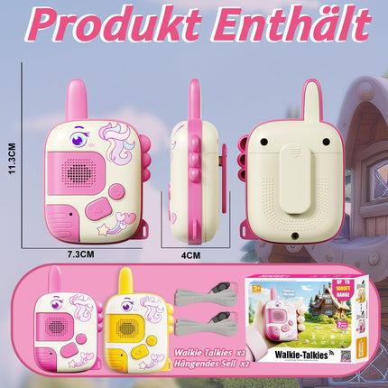 DQMOON Unicorn Gifts for Girls - 2PCS Walkie Talkies Toys for 3 4 5 6 Year Old Girls Children's Toys Birthday Christmas Gifts Gift Ideas Sensory Toys Outdoor Games for Children