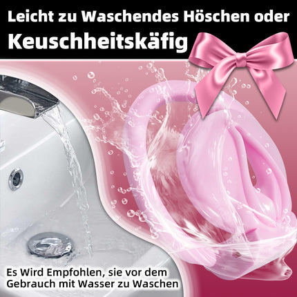 Crysore Heart-Shaped Chastity Panties with Pink Sissy Chastity Cage Anti-Off Chastity Belt in 2 Sizes Adult Sex Toys for Men Penis Training (L, Pink)