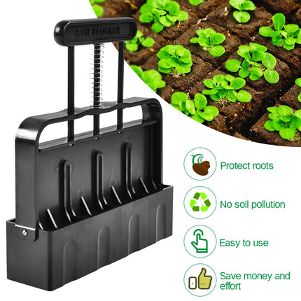 YIZHIXIANGQ Manual Soil Blocker, 5 cm Handheld Soil Blocker, Soil Blocker Cultivation, With Seed Sower, Suitable for Plant Transplantation, Plant Cultivation, Gardens, Greenhouses, Vegetable Gardens