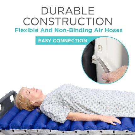 Vive alternating pressure mattress, 12.7 cm, air mattress, mattress for bedsores and ulcers, treatment of bedridden patients, inflatable, quiet alternative cover, suitable for hospital bed, including electric