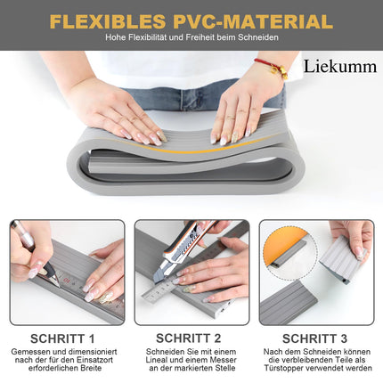 LIEKUMM 1 cm high PVC door threshold ramp, 800 kg load capacity, door threshold ramp for robot vacuum cleaners, wheelchair ramp for indoor and outdoor use, threshold ramp for electric wheelchairs, strollers, garages, gray