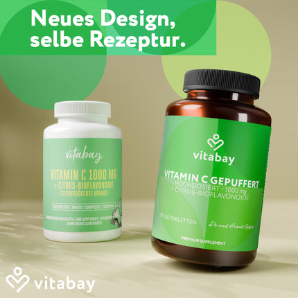Vitabay Vitamin C High Dose 1000mg - 250 Vegan Time Released Tablets Vitamin C Buffered - Vit C with Citrus Bioflavonoids - Vitamin C with Delayed Release - Laboratory Tested