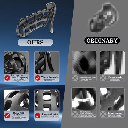 BDSMAGE Penis Cage Cobra 6.0, Chastity Cage Male Chastity Cage Chastity Belt for Men with 3 Testicle Rings, BDSM Toys Hard, BDSM Set Slave Sex Toys for Men Extreme (FLS - XL)
