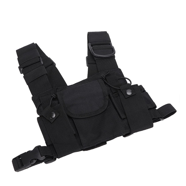 Gugxiom Radio Shoulder Holster, Universal Walkie-Talkies Chest Bag, Radio Chest Rig Holster Pack, High-Quality Fire Department Military Grade, for Construction Sites of Police Production Workshops