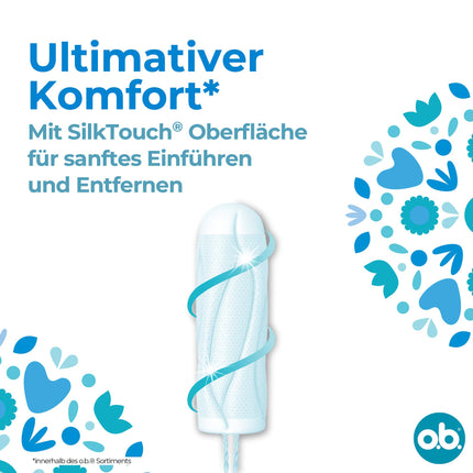 whether ProComfort Plus (54 pieces), tampons for heavy days, SilkTouch surface &amp; Dynamic Fit technology for more comfort and reliable protection during your period