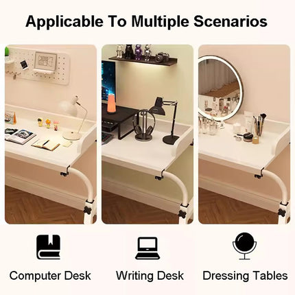 GXQFC Overbed Table on 4 Casters, Mobile Desk Nursing Table Height Adjustable 65-95CM/Width Adjustable 115-210CM Overbed Table Mobile Desk Nursing Table Laptop Table (Color: Wood)