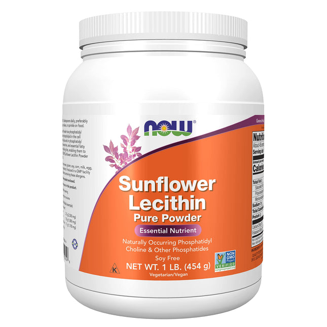 Now Foods, Sunflower Lecithin (Sunflower Lecithin), Pure Vegan Powder, 454 g, Laboratory Tested, Gluten-Free, Soy-Free, Vegetarian