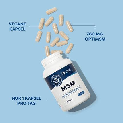 Vimergy MSM 500 mg Capsules – MSM Capsules with Calcium and Silica – Vegan Capsule without Gelatin – GMO and Gluten-Free, No Gelatin, Kosher (120 Capsules)
