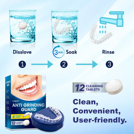 Nighttime Mouth Guard, 2 Sizes, 4 Moldable Mouthguards for Teeth Grinding, Against Bruxism and Teeth Grinding, Transparent
