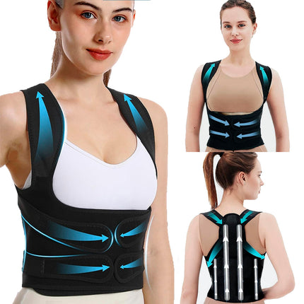 Posbaer Back Straightener Comfortable and Adjustable Back Support Belt, Posture Corrector Back Men Women, Open Your Shoulders