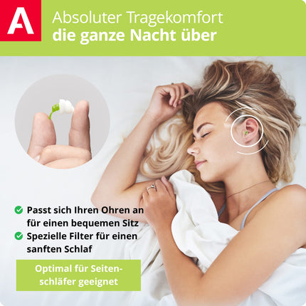 Alpine SleepSoft Hearing Protection Earplugs for Sleeping - Silencer Snoring and Improves Sleep - Soft Filter Suitable for Side Sleepers - Hypoallergenic Material - Reusable