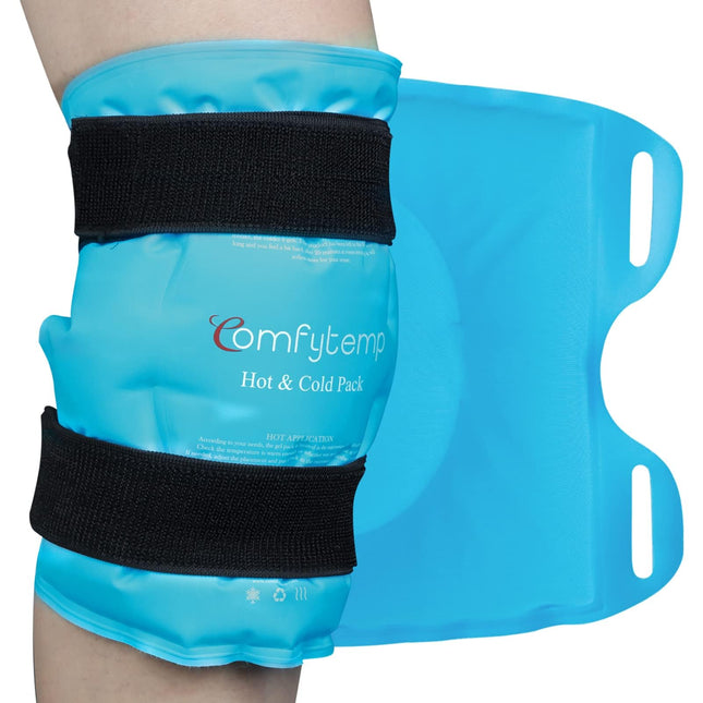 Comfytemp Cooling Sleeve Knee with Velcro Fasteners, 27x35cm Cooling Pads Large Gel Cooling Bandage for Knee Pain, Cold Warm Compress Ice Pack for Knee Replacement Surgery/Arthritis/Bruises/Swelling