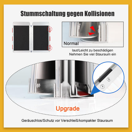 LIEKUMM Wheelchair Ramp 77 cm Wide, 300 kg Capacity Folding Wheelchair Ramp, 91 cm Aluminum Wheelchair Ramp for Stairs, Steps, Curbs, Threshold Ramp for Electric Wheelchairs, Strollers
