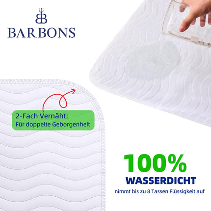 Barbons incontinence pad washable mattress protector 75x90 - waterproof bed incontinence pad mattress pad bed pad washable moisture protection mattress pad (75x90 cm)