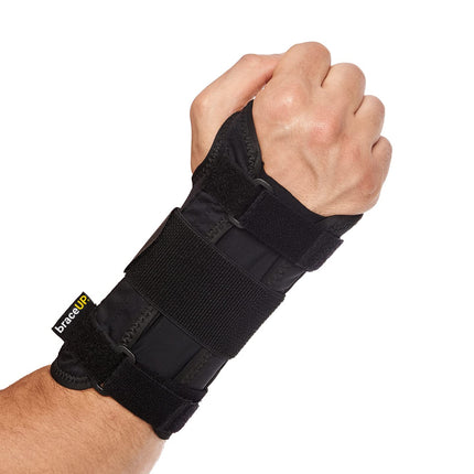 BraceUP Wrist Support with Metal Left and Right Hand - Wrist Brace, Wrist Bandages, for Tendonitis (S/M, Right Hand)