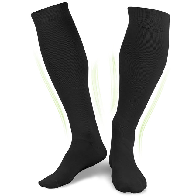 Medical compression stockings for women and men made from 60% organic cotton (black, M (38-40))