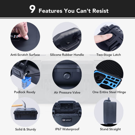 Lykus Titan AT110 Waterproof Carrying Case for DJI Avata, Goggles 2 and FPV Remote Controller, Supports up to 9 Avata Batteries and 3 Goggles Batteries [Case ONLY]