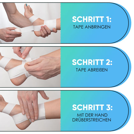 Health Press® Sports Tape - 12 Tape Rolls (3.8cm x 10m) - White Sports Tape - Tearable Professional Sports Tape - Sports Tape Bandage for all Sports