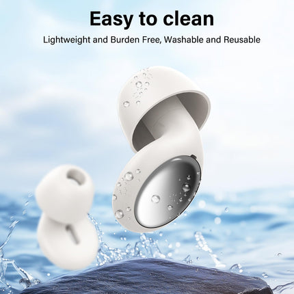 VKROBAG Earplugs for Sleeping with Single/Double Caps - 4 Pairs (S/M/L) Ear Caps, Silicone Earplugs for Noise 35dB, Reusable, Hearing Protection Earplugs for Sleep/Focus/Travel, White