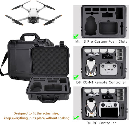 Professional Mini 3 Pro Case, Waterproof Hard Case for DJI Mini 3 Pro Drone and DJI RC/DJI RC N1 Remote Controller and Drone Accessories