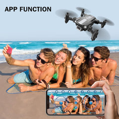 Wipkviey T25 Drone with 1080p Camera, Foldable Mini Drones for Beginners and Adults, FPV RC Quadcopter with 2 Batteries, WiFi Transmission, Headless Mode, Gravity Control