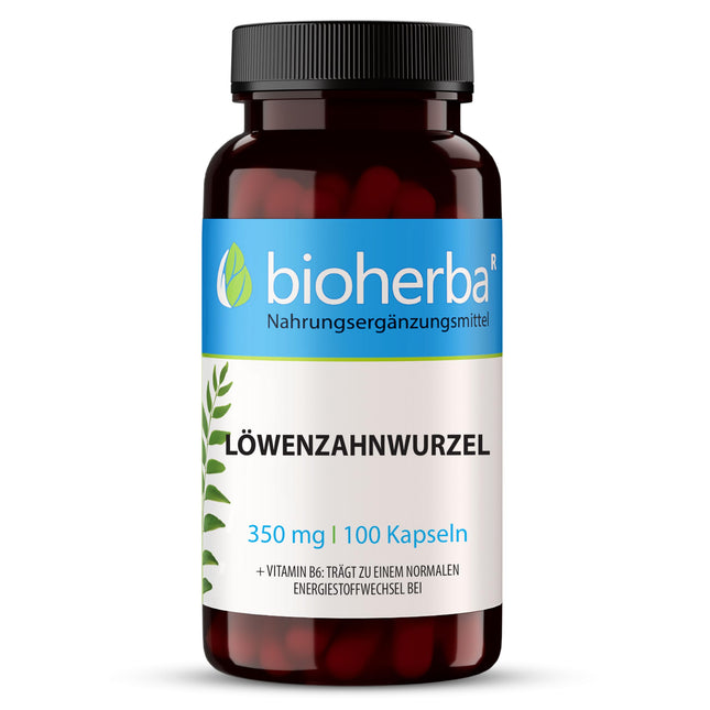 Dandelion Dandelion Root 350 mg 100 Capsules, High-quality complex with vitamin B6 to support liver health from BIOHERBA