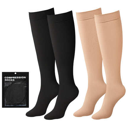Evolyline 2 pairs of medical compression stockings for women and men 20-30 mmHg class 2, calves, closed toe, support stockings, compression socks, thrombosis stockings, graduated support for edema