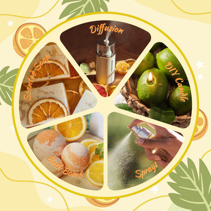 SALUBRITO Citrus Essential Oils Set, Pure Natural Citrus Fragrance Oils for Diffusers - Sweet Orange, Bergamot, Grapefruit, Lemon, Mandarin, Lime Aromatherapy Oil