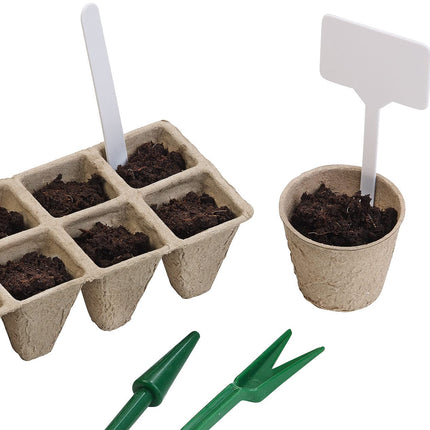 Royal Gardineer Grow Pots: 84-piece plant growing kit with biodegradable plant pots (plant pot, growing kit, indoor greenhouse)