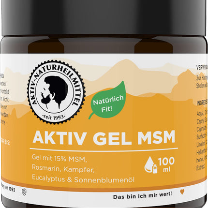 Active Natural Remedies ActiveGel MSM Cream/Ointment 100ml with 15% MSM &amp; Warming Effect | 99.9% Purity, High Quality, Made in Germany