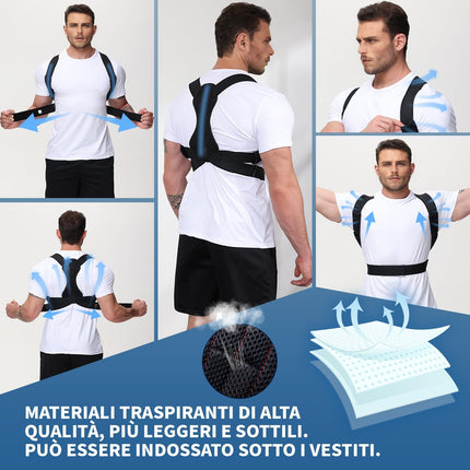 NovoBrace Back Straightener Posture Corrector for Men, Straight Back Straightener, Posture Corrector for Women, Back Support - Back Stabilizer, Posture Corrector for Men, Iron-Containing