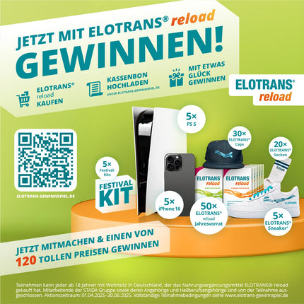 ELOTRANS reload - isotonic electrolyte-glucose mixture - dietary supplement with magnesium, potassium chloride, choline and B vitamins - 1 x 15 sachets