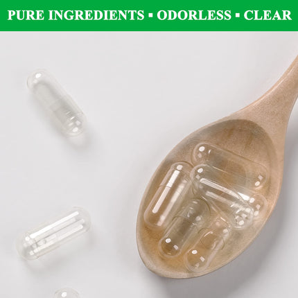 WANANFU Vegan Empty Capsules Size 00 (100 Pieces) Bundle with 2 Micro Spoons, Empty Capsules for Filling, Compatible with Capsule Filler Size 00