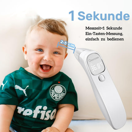 Berrcom Fever Thermometer Contactless Forehead and Ear Thermometer Digital Medical Thermometer Infrared Forehead Thermometer for Baby, Adult with Fever Alarm, Instant Reading