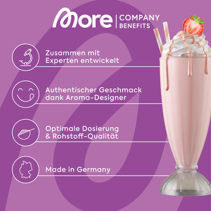MORE Protein, vanilla ice cream, 600 g, mix of whey concentrate and casein, ideal for building and maintaining muscle, with lactase - made in Germany