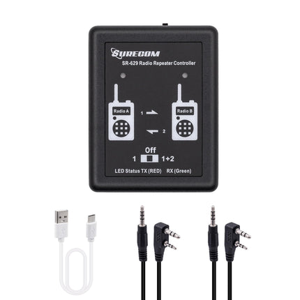 Gam3Gear Surecom SR-629 2 in 1 Duplex Crossband Radio Repeater Controller with Radio Cable for Walkie Talkies