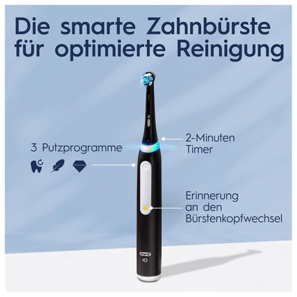 Oral-B iO Series 3 Electric Toothbrush, 3 Brushing Modes for Oral Care, Magnetic Technology, Travel Case, Designed by Braun, TEST WINNER Stiftung Warentest (12, 2024), Matt Black