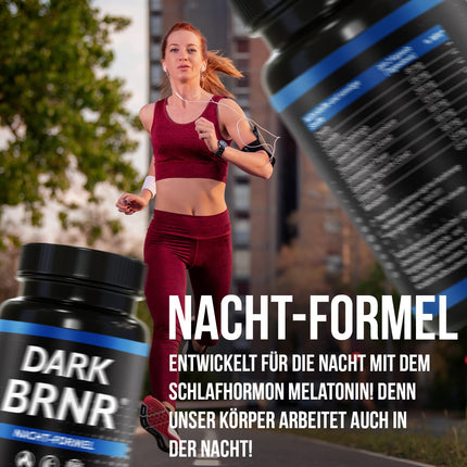 BRNR DARK BRNR Night Formula with Melatonin and L-Carnitine, Metabolic Formula with Choline and Vitamin B6, 120 Capsules