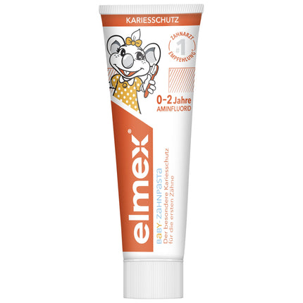 elmex Baby Toothpaste 0-2 years, 50ml – special caries protection for babies' first teeth – protects tooth enamel and is gentle on gums