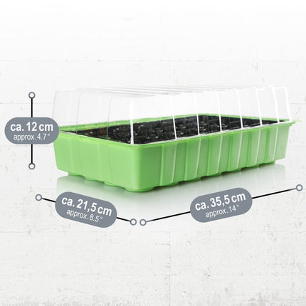 com-four® 4X indoor greenhouse, multi-pot trays with lid, planter with growing pots for 96 plants, growing kit for flowers, fruit, and vegetables (growing kit 3)