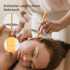 20 Ear Candles/Ear Candles Made of Natural Beeswax, Ear Cleaner Earwax Removal, Hollow Cone Candles with 10 Protective Discs and Cotton Swabs, 8 Different Aromatic Scents
