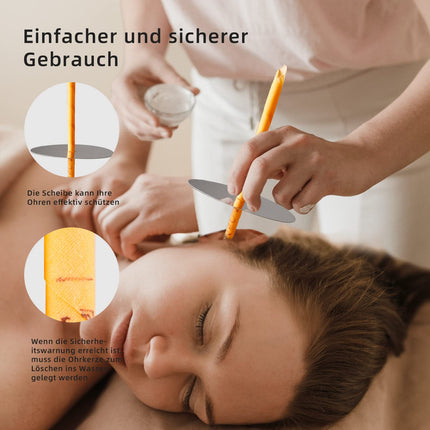 20 Ear Candles/Ear Candles Made of Natural Beeswax, Ear Cleaner Earwax Removal, Hollow Cone Candles with 10 Protective Discs and Cotton Swabs, 8 Different Aromatic Scents