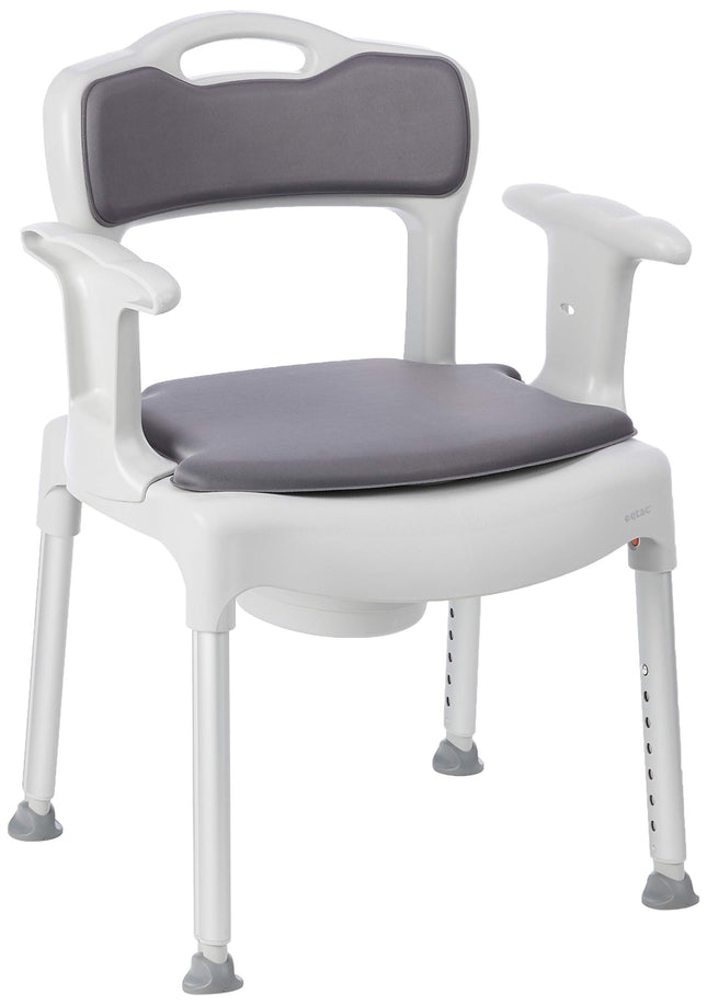 Etac Swift Commode, Commode Toilet Chair, Bedroom Commode, Adjustable Leg Height, Lightweight and Easily Moved, 46 x 41 cm Seat