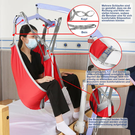 EZ Assistive Patient Lift Sling, Split Leg Toileting Sling, U-Shaped Transfer Sling, 500 lbs Weight Capacity (Large)