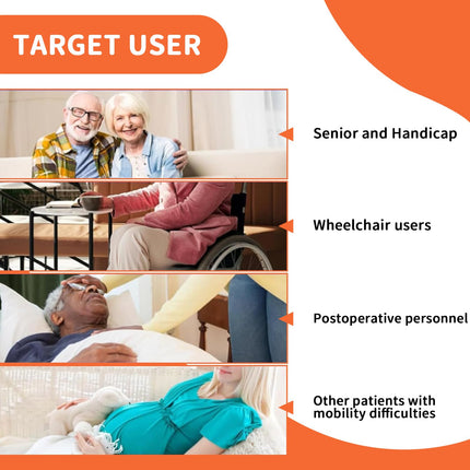 Transfer board, patient pusher for transfer, patient pusher up to 150 kg for transferring patients or handicaps from the wheelchair to the bed, to the toilet, to the bathtub