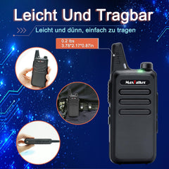 MaxTalker MT1 Walkie Talkie Rechargeable for Adults and Children, VOX Walkie Talkie with 1200mAh Li-ion Battery, USB Charger and Headset Walkie Talkies for Outdoors, Camping, Hiking, Set of 4