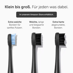 Wondersmile replacement brushes sonic toothbrush (Hard, Ultimate Black, 4-pack) - brush heads for Wondersmile sonic toothbrush