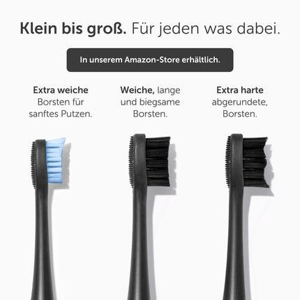 Wondersmile replacement brushes sonic toothbrush (Soft, Ultimate Black, 4-pack) - brush heads for Wondersmile sonic toothbrush
