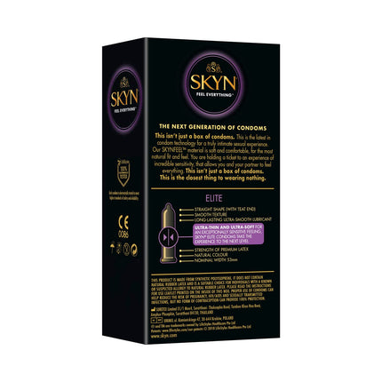 SKYN Selection Variety Box Set Condoms (50 pieces) &amp; Elite Condoms (10 pieces) | Variety Pack with 10 Original, 20 Intense Feel &amp; 20 Extra Lube Condoms, Thin Condoms, can be used with our Lubes