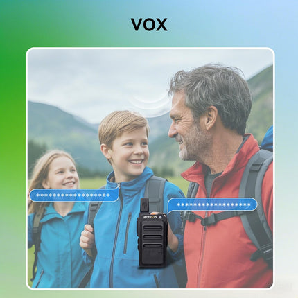 Retevis RT619 Walkie Talkie, PMR446 Rechargeable 2-Way Radio USB 1300mAh Battery, VOX License-Free, Mini Walkie Talkies Professional for Family, Camping (2 Pack, Black)